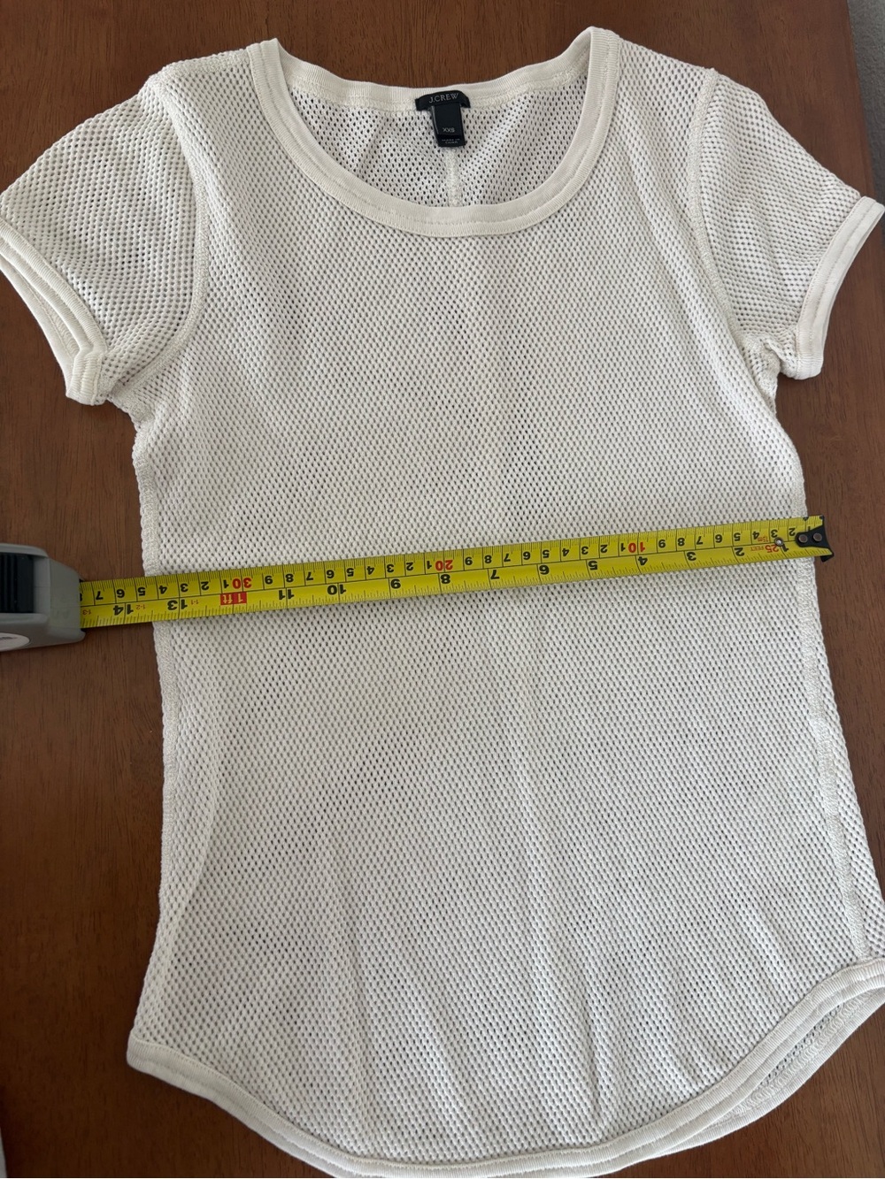 J. Crew Cream Short Sleeve Mesh Tee - Picture 4 of 5